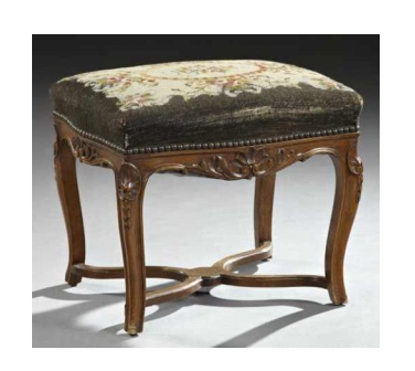 G/C Louis XV Style Carved Walnut Foot Stool, 19th c.