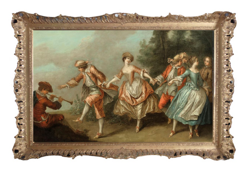 K/A/K "Dancing people with flute player", 19th Century