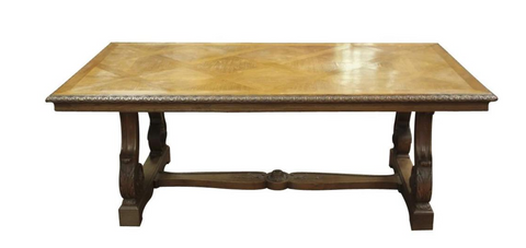 French Louis XIV Style parquet top dining table