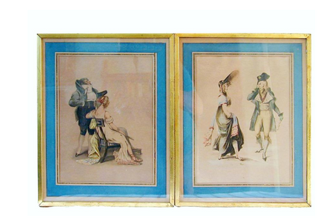 19th centry lithographs by French artist Achille Jacques Jean Marie Deveria (1800-1857).